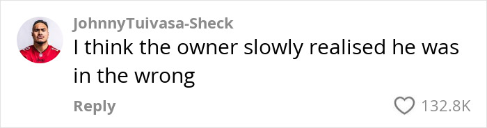 Comment criticizing restaurant owner's unprofessional rant with 132.8K likes. Comment criticizing restaurant owner's unprofessional rant with 132.8K likes.