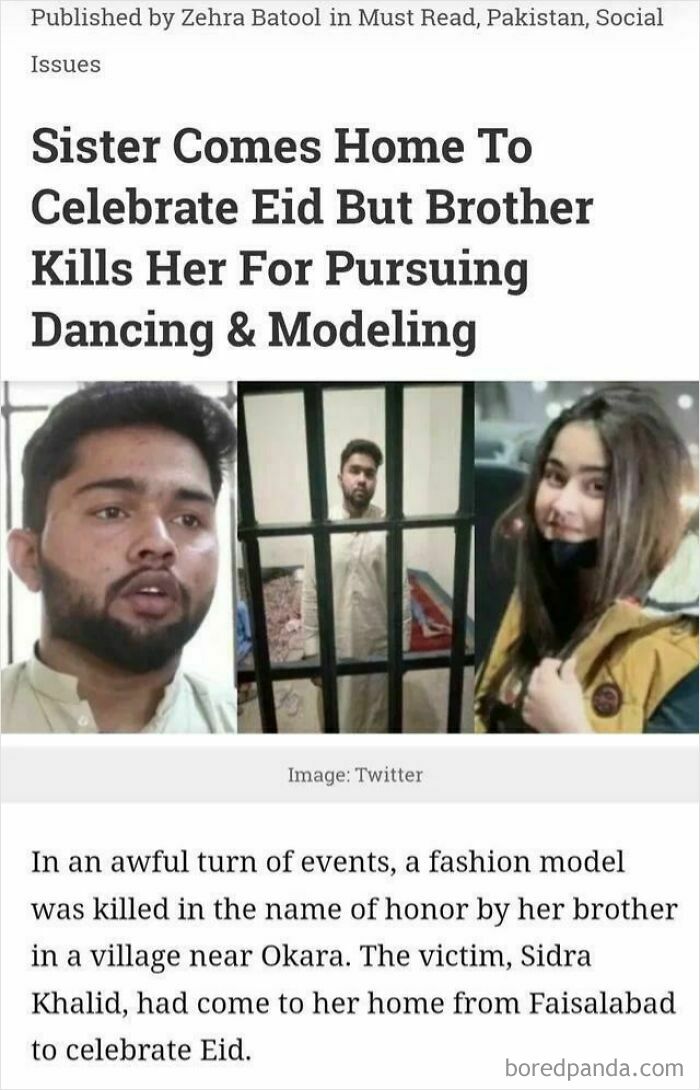Brother accused after tragic incident with sister pursuing modeling, as reported in article screenshot.