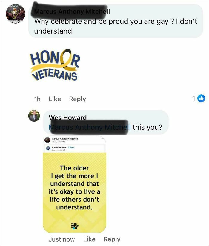 Social media exchange featuring a "this you?" comeback highlighting a contradiction in statements.