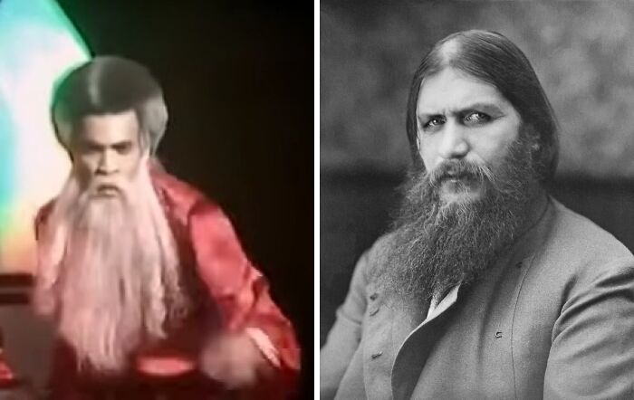 Two historical figures with strikingly similar appearances, emphasizing unbelievable historical coincidences.