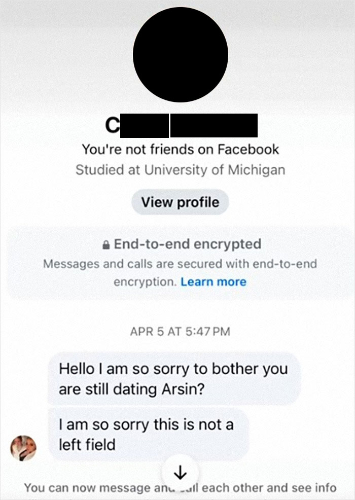 Text message asking about a relationship, related to "cheater" storyline. Text message asking about a relationship, related to "cheater" storyline.