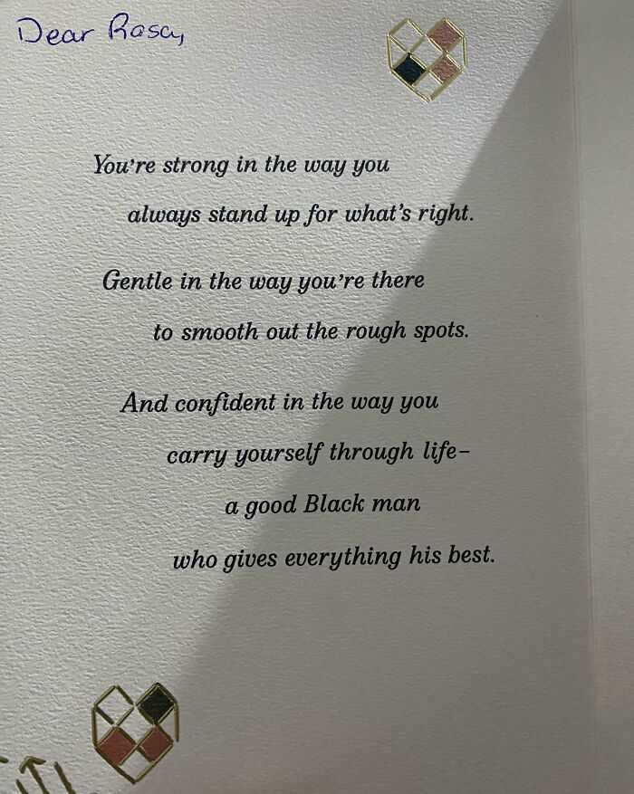 Greeting card message highlighting strength and confidence, possibly indicating someone had a worse day than you.