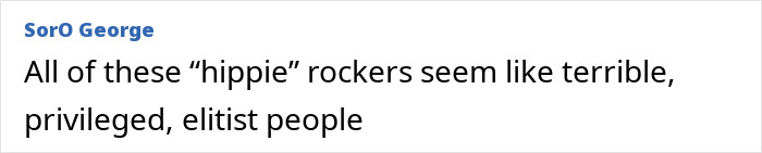 Comment on punk rock legends being privileged and elitist. Comment on punk rock legends being privileged and elitist.