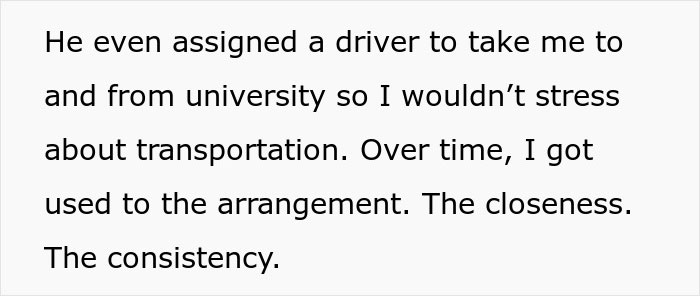 Text describing a sugar daddy's attentive care, arranging transportation for a student to alleviate stress. Text describing a sugar daddy's attentive care, arranging transportation for a student to alleviate stress.
