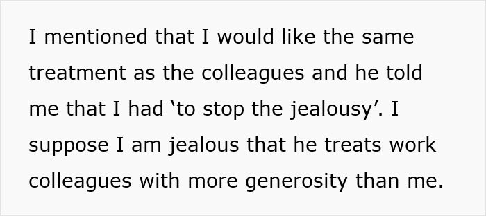 Text showing a girlfriend expressing frustration over boyfriend splurging on female colleagues and accusing her of jealousy. Text showing a girlfriend expressing frustration over boyfriend splurging on female colleagues and accusing her of jealousy.