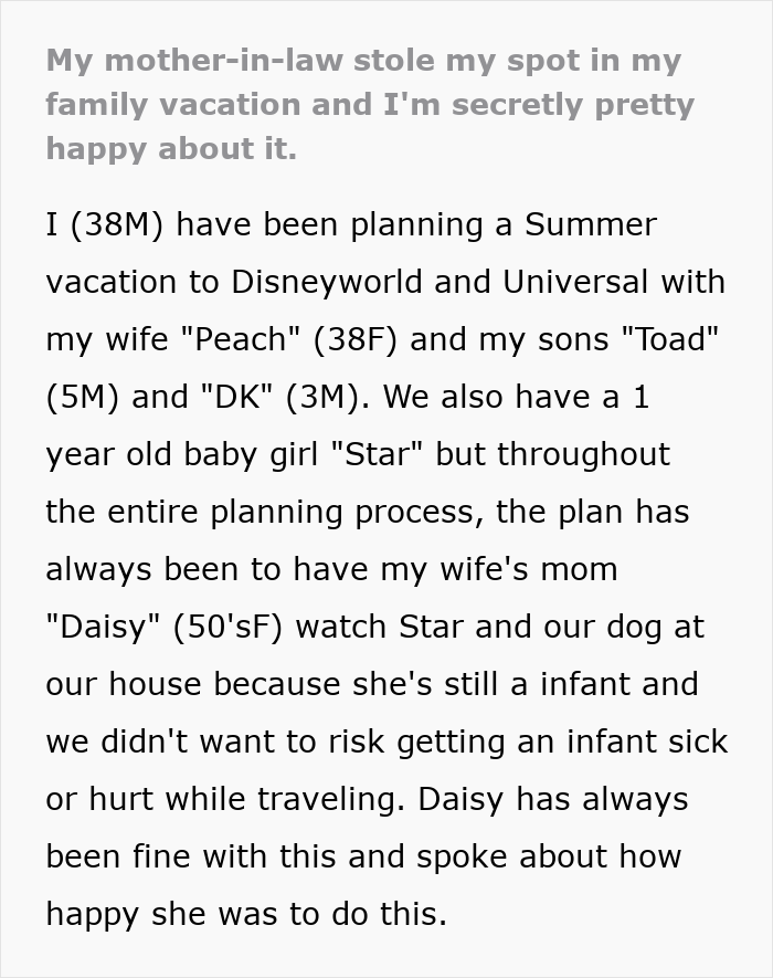 Man Offers MIL His Place On Disney Vacation, Somehow Ends Up The Real Winner: “I Am Pretty Pumped” Man Offers MIL His Place On Disney Vacation, Somehow Ends Up The Real Winner: “I Am Pretty Pumped”