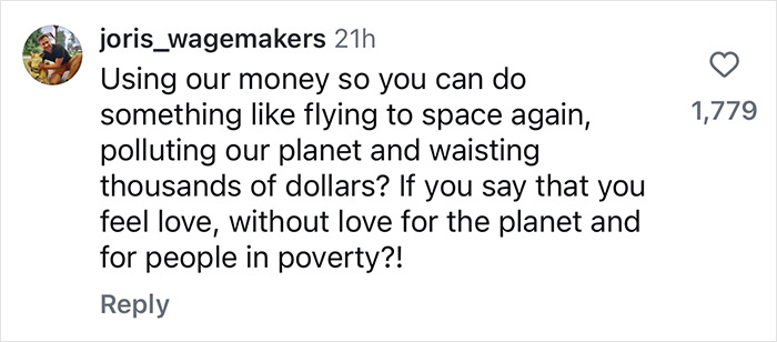 A comment criticizes Katy Perry's $175 doll amid recent space flight, mentioning environmental concerns and poverty. A comment criticizes Katy Perry's $175 doll amid recent space flight, mentioning environmental concerns and poverty.