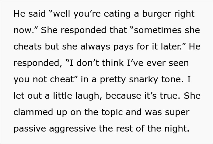 Text exchange about a friend's inconsistent diet during birthday plans, highlighting her passive aggression. Text exchange about a friend's inconsistent diet during birthday plans, highlighting her passive aggression.