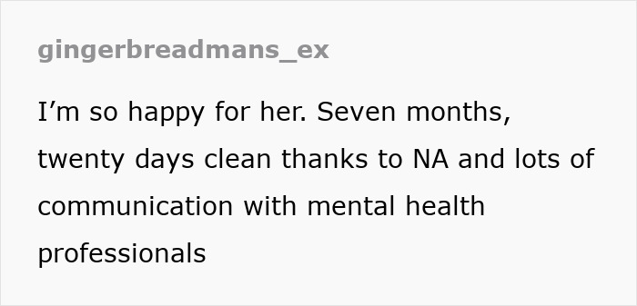 Text from a social media post discussing Cara Delevingne's sobriety journey and mental health support. Text from a social media post discussing Cara Delevingne's sobriety journey and mental health support.
