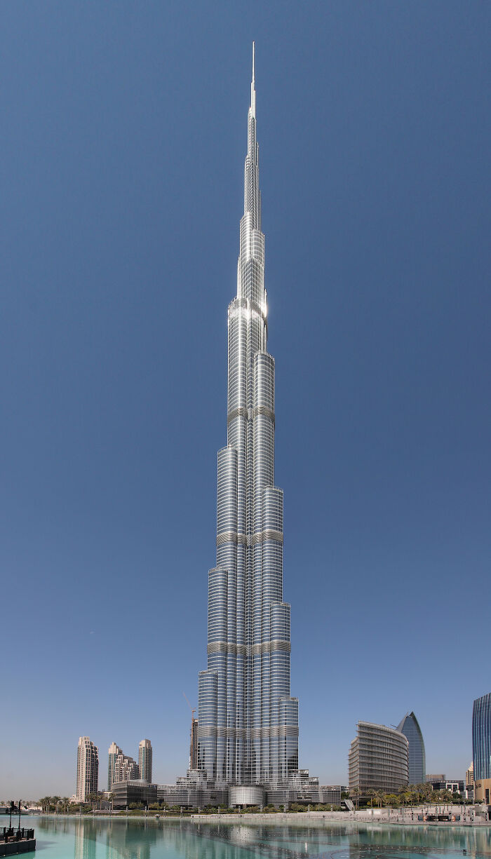 Skyscraper reaching into a clear blue sky, illustrating one of the world's-tallest-buildings.