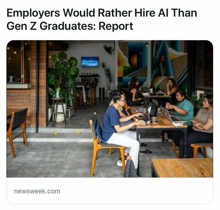 People working on laptops in a cafe, related to unbelievable headlines and employment trends.