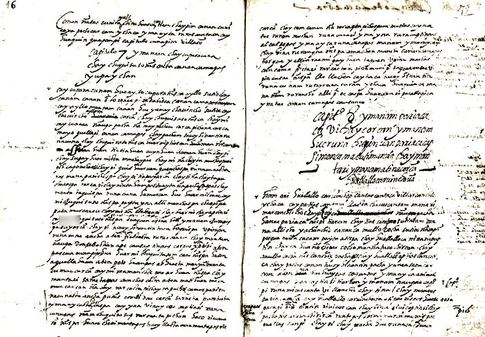 Ancient manuscript featuring some of the world's oldest written text, showcasing hand-written pages with cursive script.