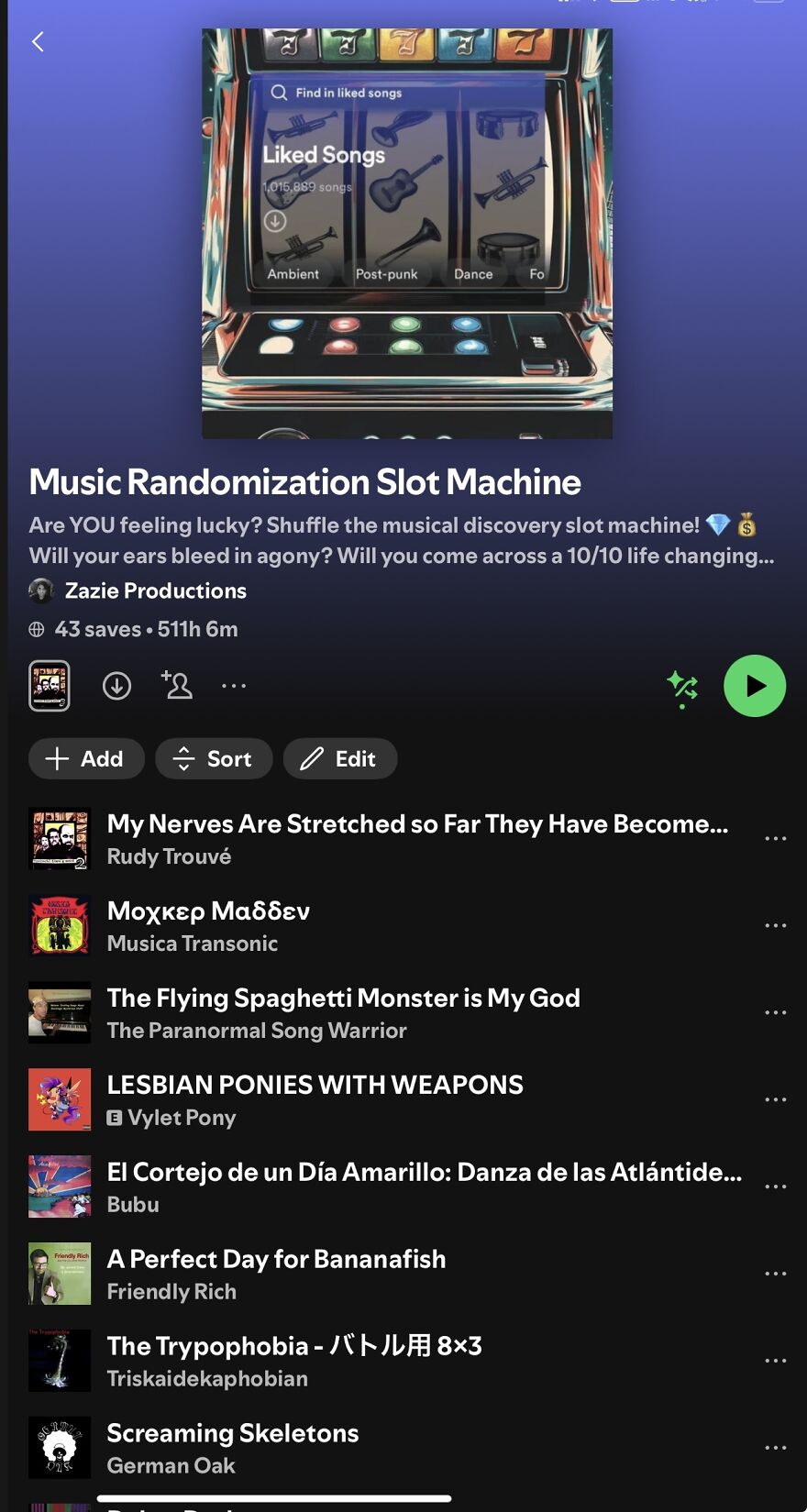 This Autistic Music Wizard Created A Spotify Playlist That&rsquo;s Basically A Music Slot Machine&mdash;and It Might Be The Most Unhinged Way To Discover Songs On The Internet