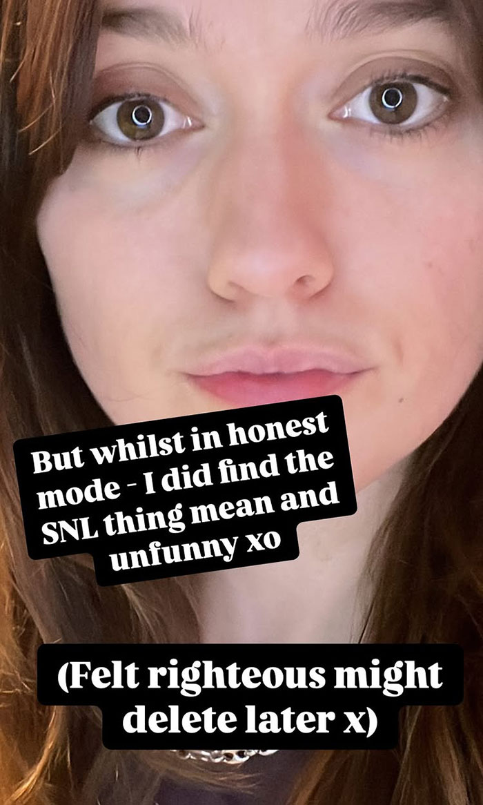 Close-up of person with text overlay criticizing SNL as mean and unfunny. Close-up of person with text overlay criticizing SNL as mean and unfunny.