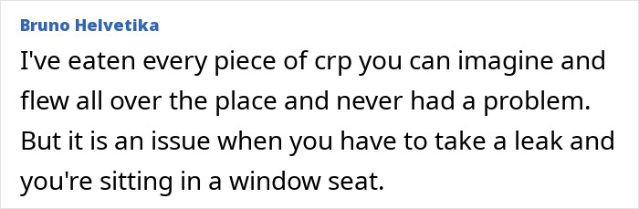 Text about food and drink issues at airports, mentioning window seat problems. Text about food and drink issues at airports, mentioning window seat problems.