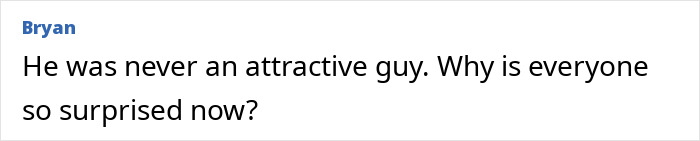 Text comment discussing surprise over Jason Biggs' weight loss transformation. Text comment discussing surprise over Jason Biggs' weight loss transformation.