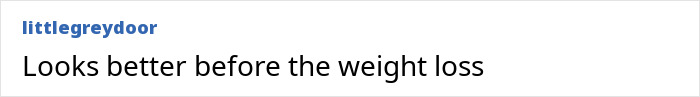 Comment discussing Jason Biggs’ weight loss and appearance preference. Comment discussing Jason Biggs’ weight loss and appearance preference.