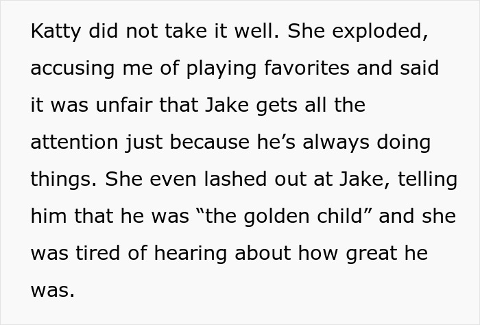 Text describing a teen's complaint about unfair attention given to a sibling, expressing frustration and resentment. Text describing a teen's complaint about unfair attention given to a sibling, expressing frustration and resentment.