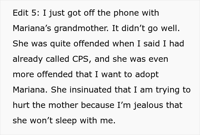Text message discussing conflict after babysitting friend’s daughter; mentions CPS and intentions to adopt the child. Text message discussing conflict after babysitting friend’s daughter; mentions CPS and intentions to adopt the child.