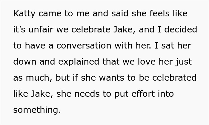 Text discussing an entitled teen's demand for praise and a parent's response. Text discussing an entitled teen's demand for praise and a parent's response.