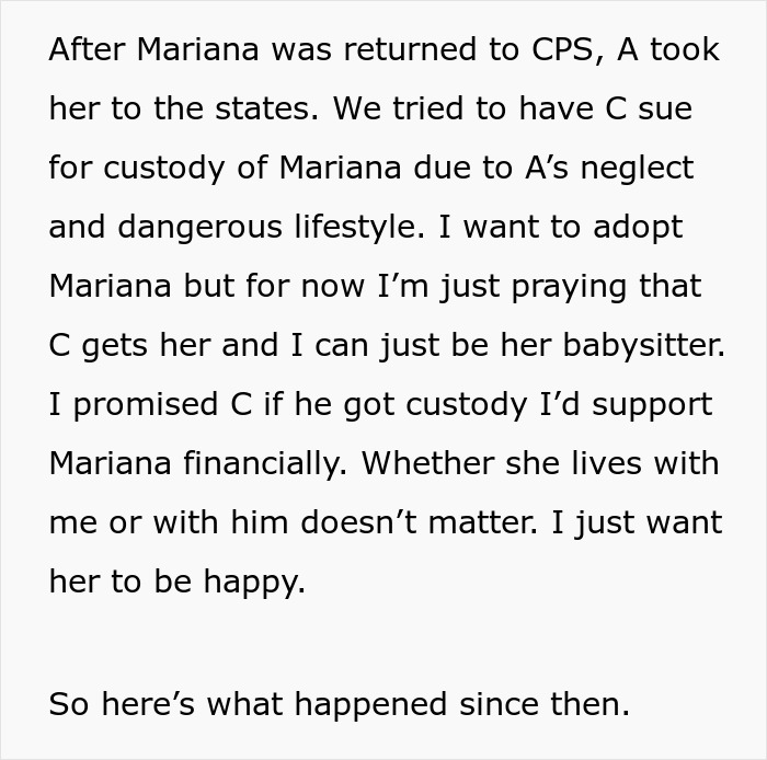 Text discussing custody and care of a child after being returned by CPS. Text discussing custody and care of a child after being returned by CPS.