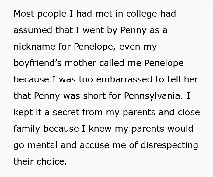 Text discusses keeping a name change secret for five years due to family concerns. Text discusses keeping a name change secret for five years due to family concerns.