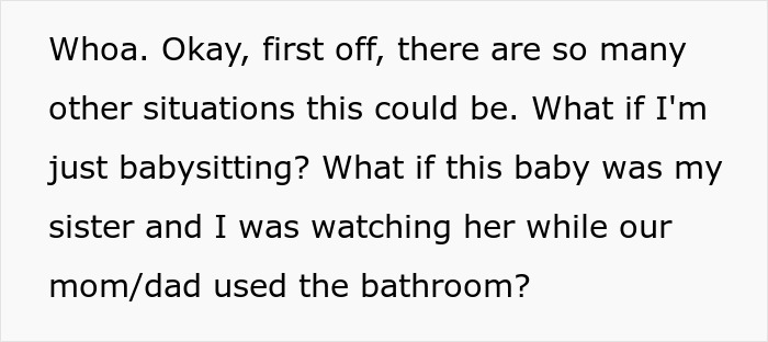 Text image discussing assumptions about babysitting vs. being a new mom. Text image discussing assumptions about babysitting vs. being a new mom.