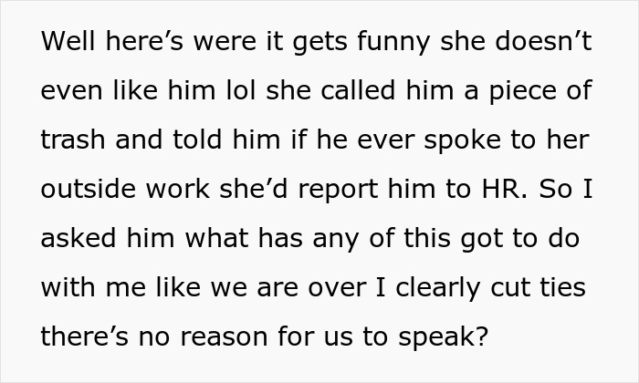 Text explaining a relationship breakup after nine years, with humorous rejection details. Text explaining a relationship breakup after nine years, with humorous rejection details.