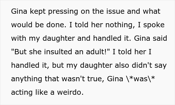 Text exchange about teen calling friend’s mom a weirdo, with parents debating over the incident. Text exchange about teen calling friend’s mom a weirdo, with parents debating over the incident.