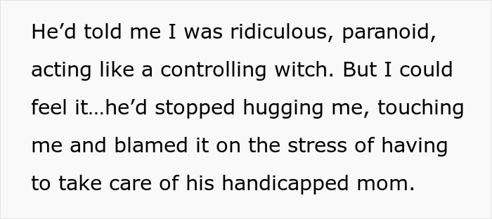 Text from a phone revealing relationship issues, mentioning stress and care for a handicapped mom. Text from a phone revealing relationship issues, mentioning stress and care for a handicapped mom.