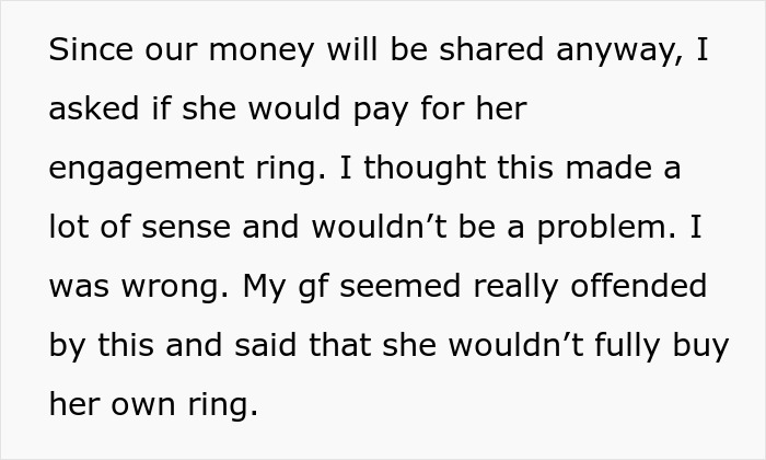 Guy Thinks GF's Money Is His Money, Asks Her To Buy Her Own Engagement Ring, She's Furious Guy Thinks GF's Money Is His Money, Asks Her To Buy Her Own Engagement Ring, She's Furious