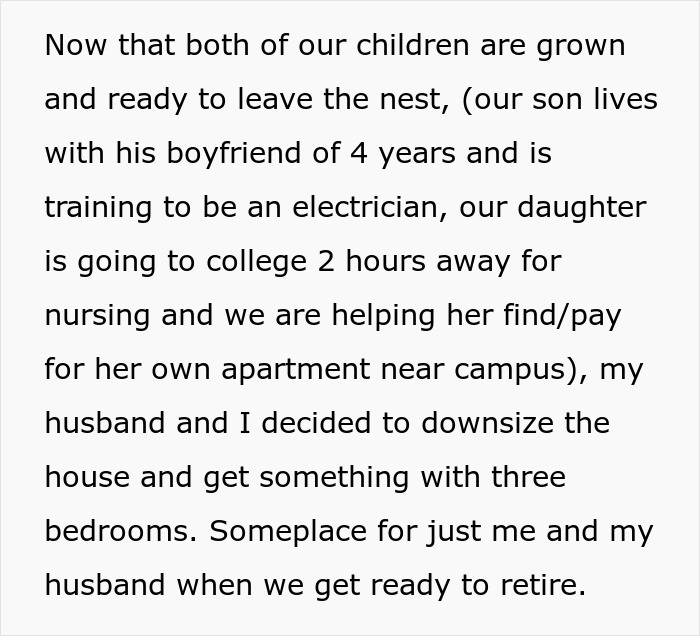 Text about children leaving home, parents downsizing, reflecting MIL and DIL relationship dynamics. Text about children leaving home, parents downsizing, reflecting MIL and DIL relationship dynamics.