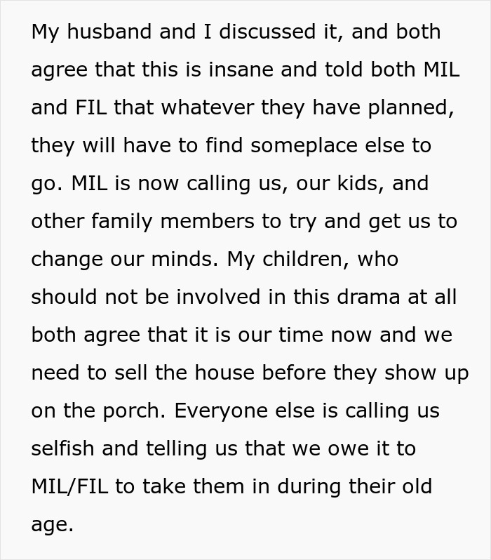 Text reveals a family dispute as MIL demands care; DIL refuses, citing previous treatment issues. Text reveals a family dispute as MIL demands care; DIL refuses, citing previous treatment issues.