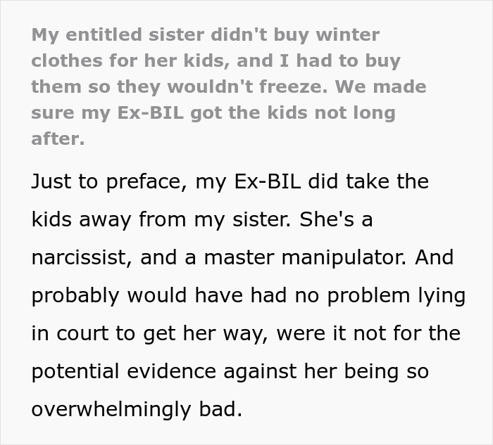 Text about custody issues, mentioning a woman not caring for her kids and her brother helping the ex-husband get custody. Text about custody issues, mentioning a woman not caring for her kids and her brother helping the ex-husband get custody.