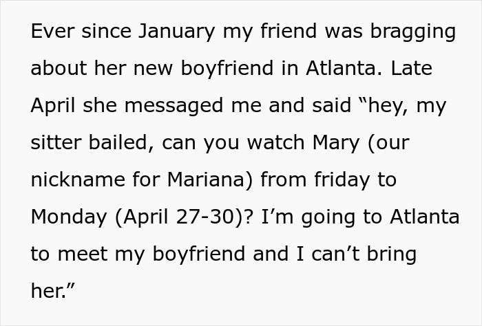 Text message about babysitting request from a friend planning to travel to Atlanta. Text message about babysitting request from a friend planning to travel to Atlanta.