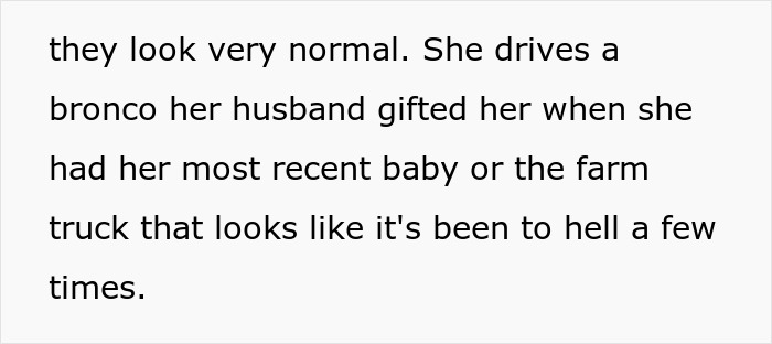 Text snippet describing cars, featuring a gifted Bronco and a rugged farm truck. Text snippet describing cars, featuring a gifted Bronco and a rugged farm truck.