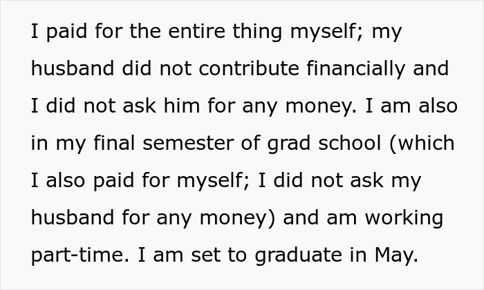 Text from a wife explaining her husband didn't invest financially in her graphic novel. Text from a wife explaining her husband didn't invest financially in her graphic novel.