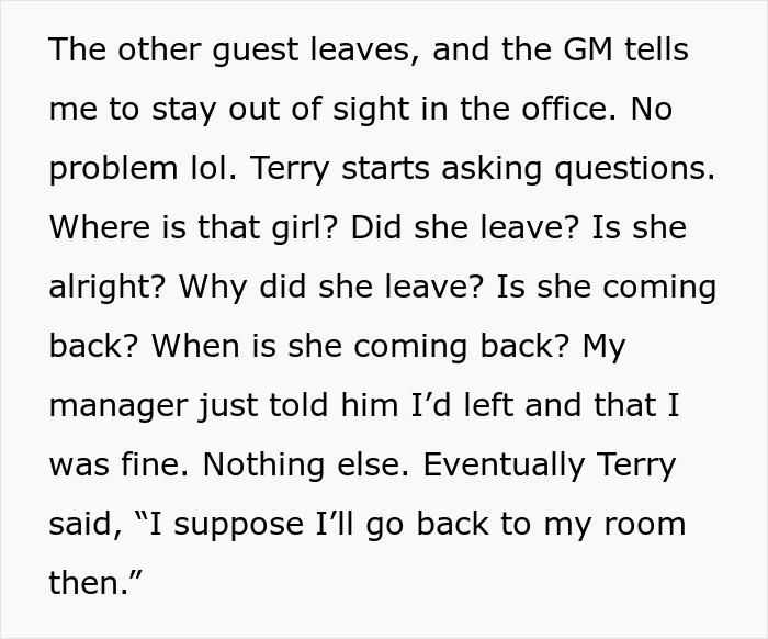 Text description of a clever escape plan by a woman from a delusional client. Text description of a clever escape plan by a woman from a delusional client.