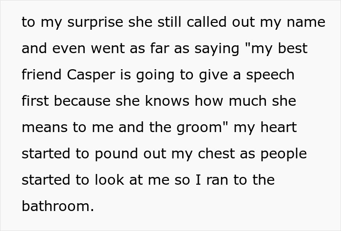 Text message reveals wedding drama involving bride, best friend, and the groom. Text message reveals wedding drama involving bride, best friend, and the groom.