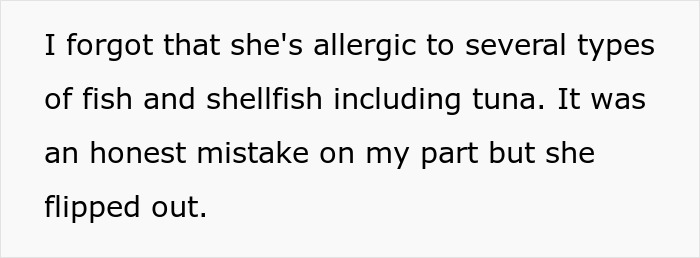 Text from upset fiancée reconsidering relationship over a sandwich mistake, mentioning fish allergy.