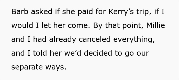 Text snippet about a cousin's trip payment request after not being invited to a wedding. Text snippet about a cousin's trip payment request after not being invited to a wedding.