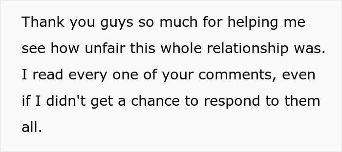 Text thanking readers for support after an unfair relationship, focusing on upset ex-girlfriend emotions. Text thanking readers for support after an unfair relationship, focusing on upset ex-girlfriend emotions.
