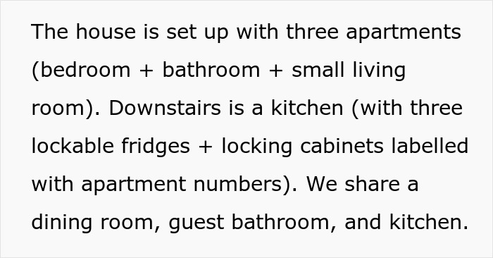 Apartment setup details with shared kitchen and dining area. Apartment setup details with shared kitchen and dining area.