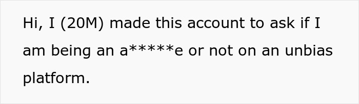 Text from an online forum post where a young guy questions his actions on an unbiased platform, seeking advice. Text from an online forum post where a young guy questions his actions on an unbiased platform, seeking advice.