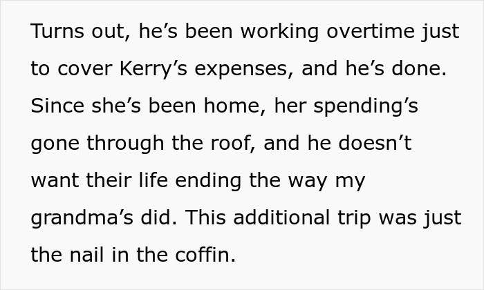 Text conversation about financial strain due to expenses, mentioning overtime work and excess spending. Text conversation about financial strain due to expenses, mentioning overtime work and excess spending.