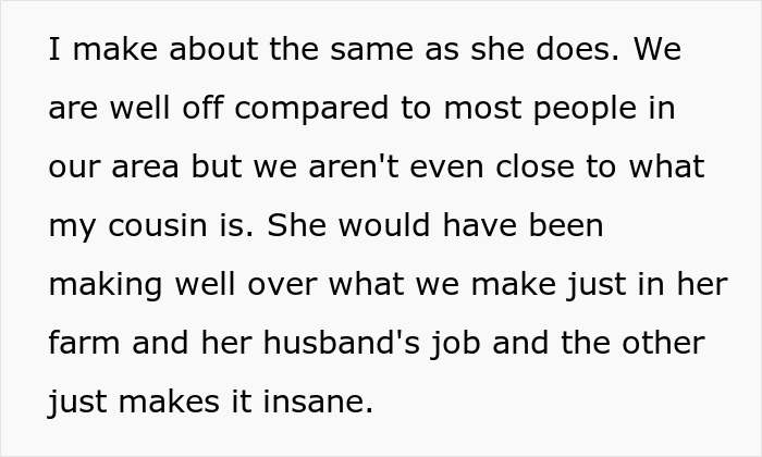 Text describing financial comparison between family incomes in a snippet format. Text describing financial comparison between family incomes in a snippet format.