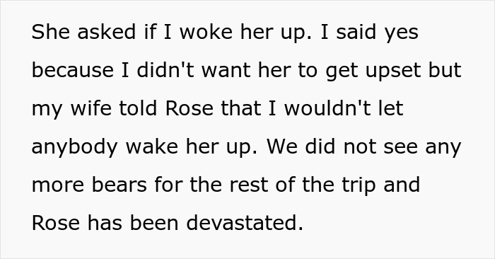 Text excerpt from a story about a girl with leukemia watching for bears nightly, feeling devastated when none appear.