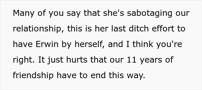 Text detailing betrayal before wedding; fiancé's bet with bride's best friend ends 11-year friendship. Text detailing betrayal before wedding; fiancé's bet with bride's best friend ends 11-year friendship.