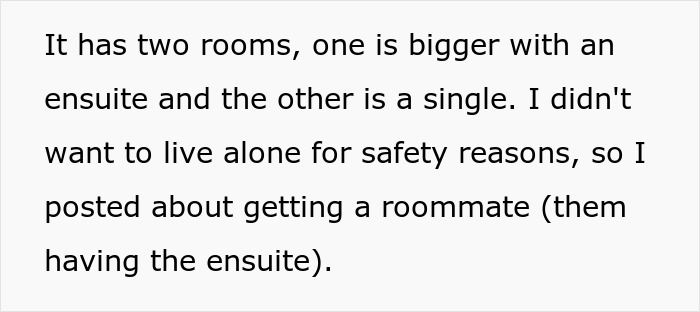 Text discussing room sizes and roommate arrangements related to being a landlord. Text discussing room sizes and roommate arrangements related to being a landlord.