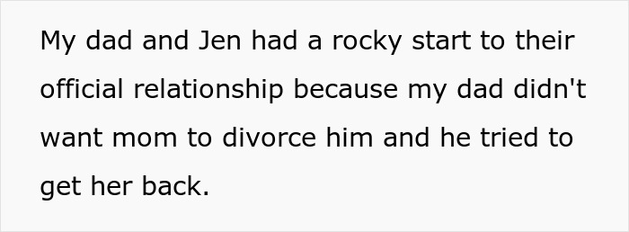 Text describing a stepmom's affair and its rocky impact on family relationships. Text describing a stepmom's affair and its rocky impact on family relationships.